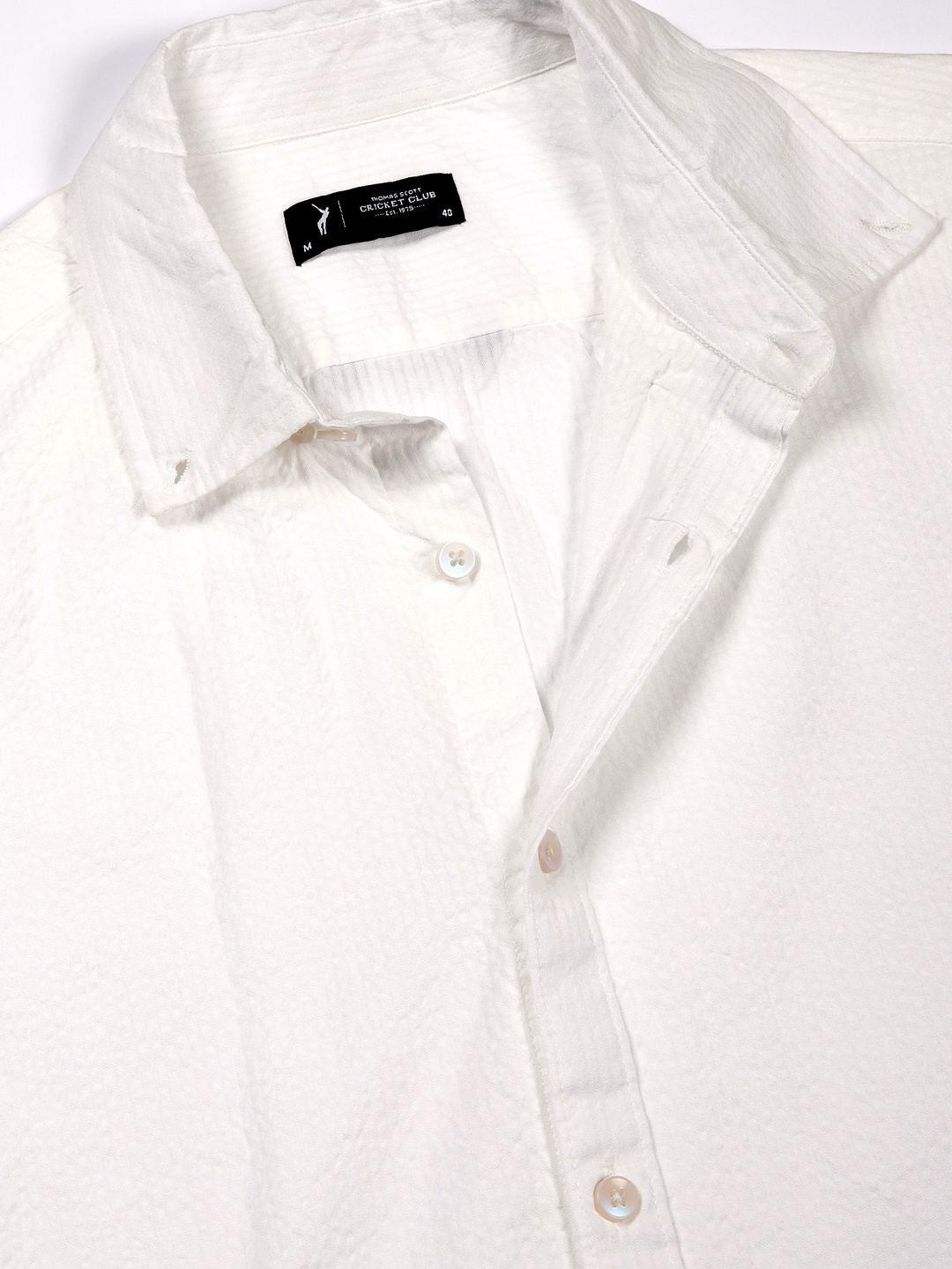 Thomas Scott Men Premium Regular Fit Long Sleeves Pinstripes Casual Shirt