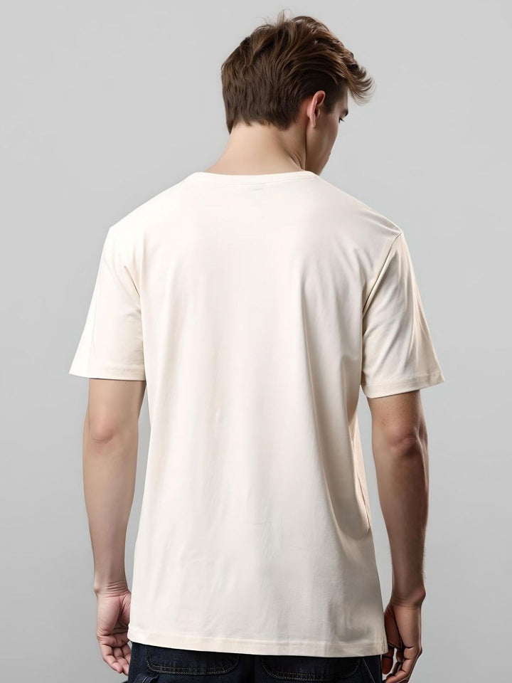 ADRO Typography Printed Round Neck Cotton T-shirt