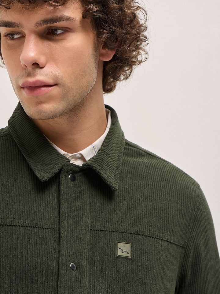 THE BEAR HOUSE Men Striped Lightweight Outdoor Open Front Jacket