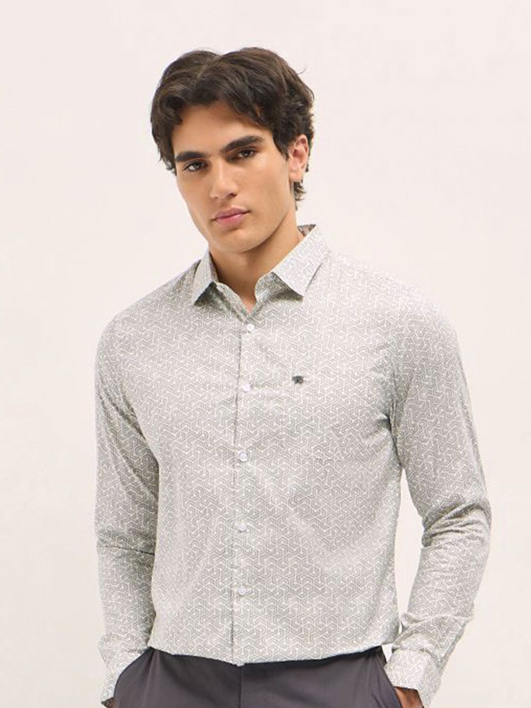 THE BEAR HOUSE Men Tailored Fit Opaque Printed Formal Shirt