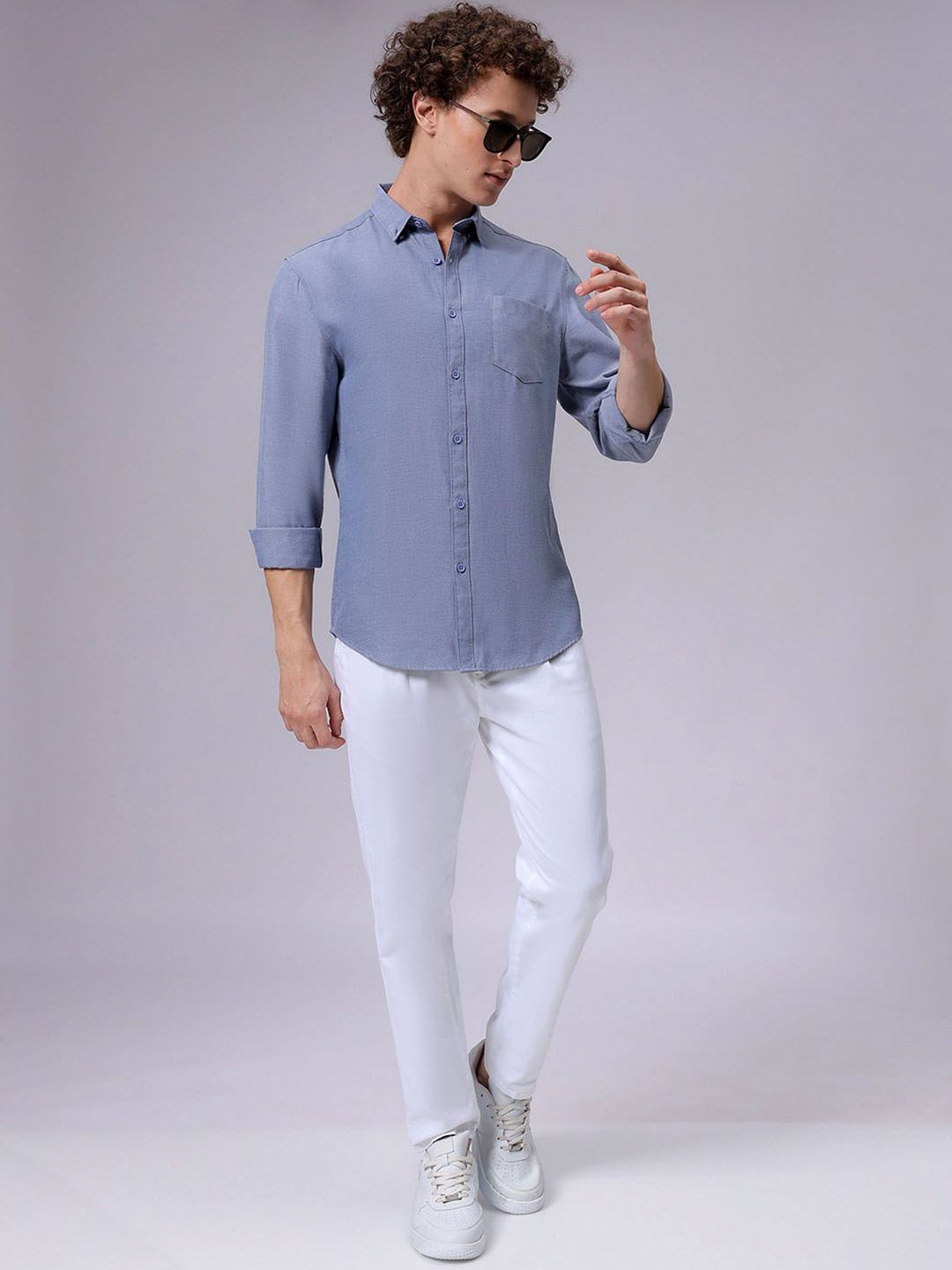 The Indian Garage Co Men Slim Fit Solid Casual Shirt
