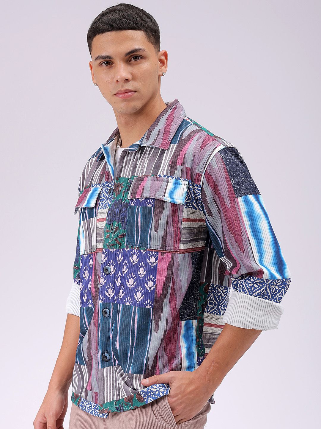 The Indian Garage Co Men Cutaway Collar Abstract Printed Casual Shirt