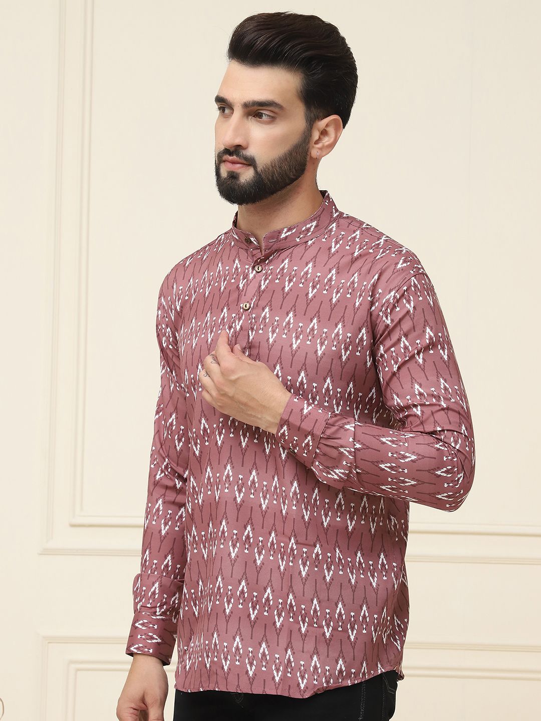 SOJANYA Men Brown Ethnic Motifs Printed Kurta