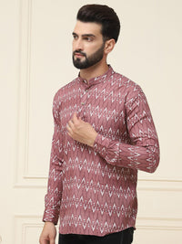 SOJANYA Men Brown Ethnic Motifs Printed Kurta