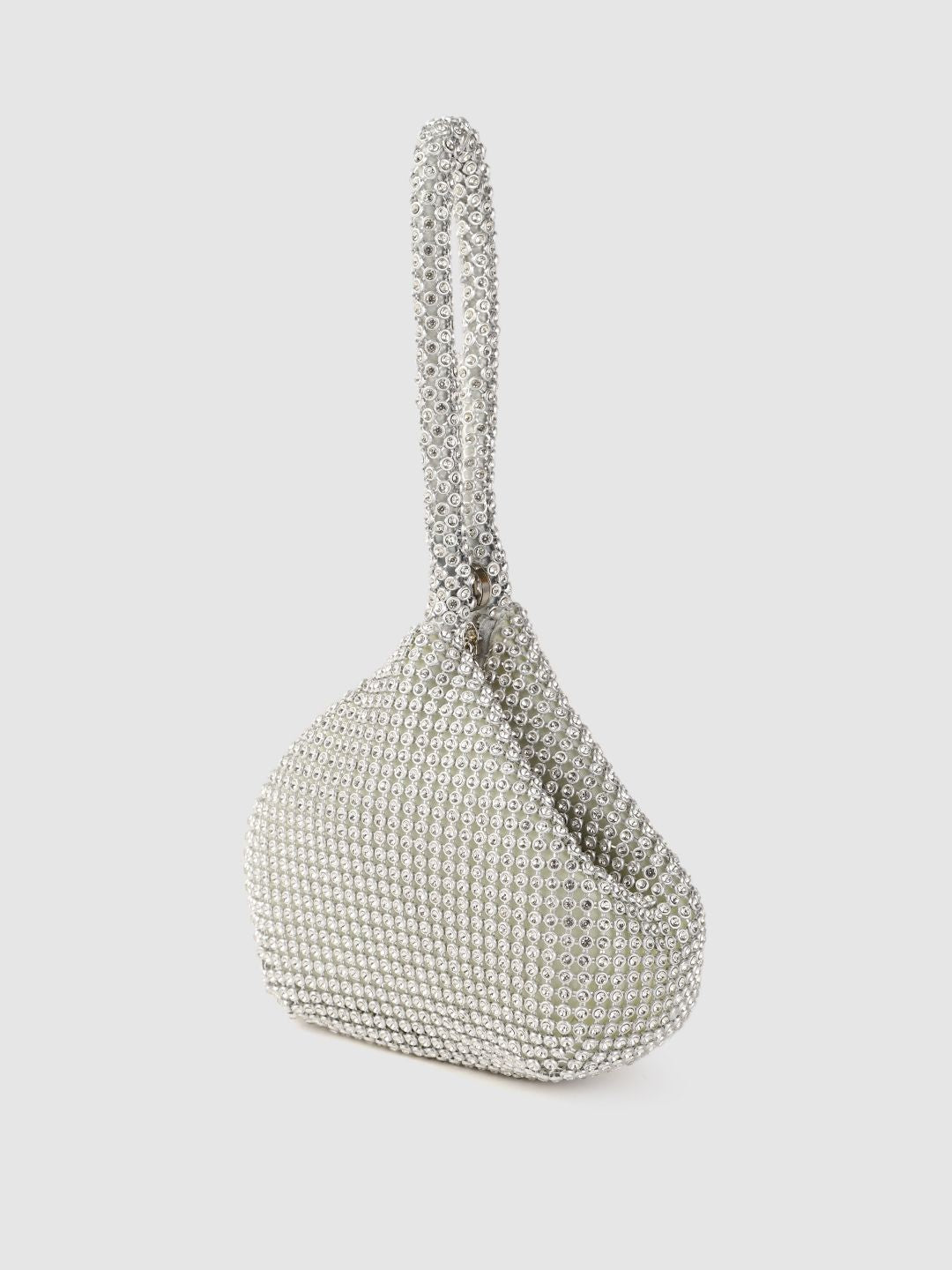 Lino Perros Silver-Toned Embellished Potli Clutch