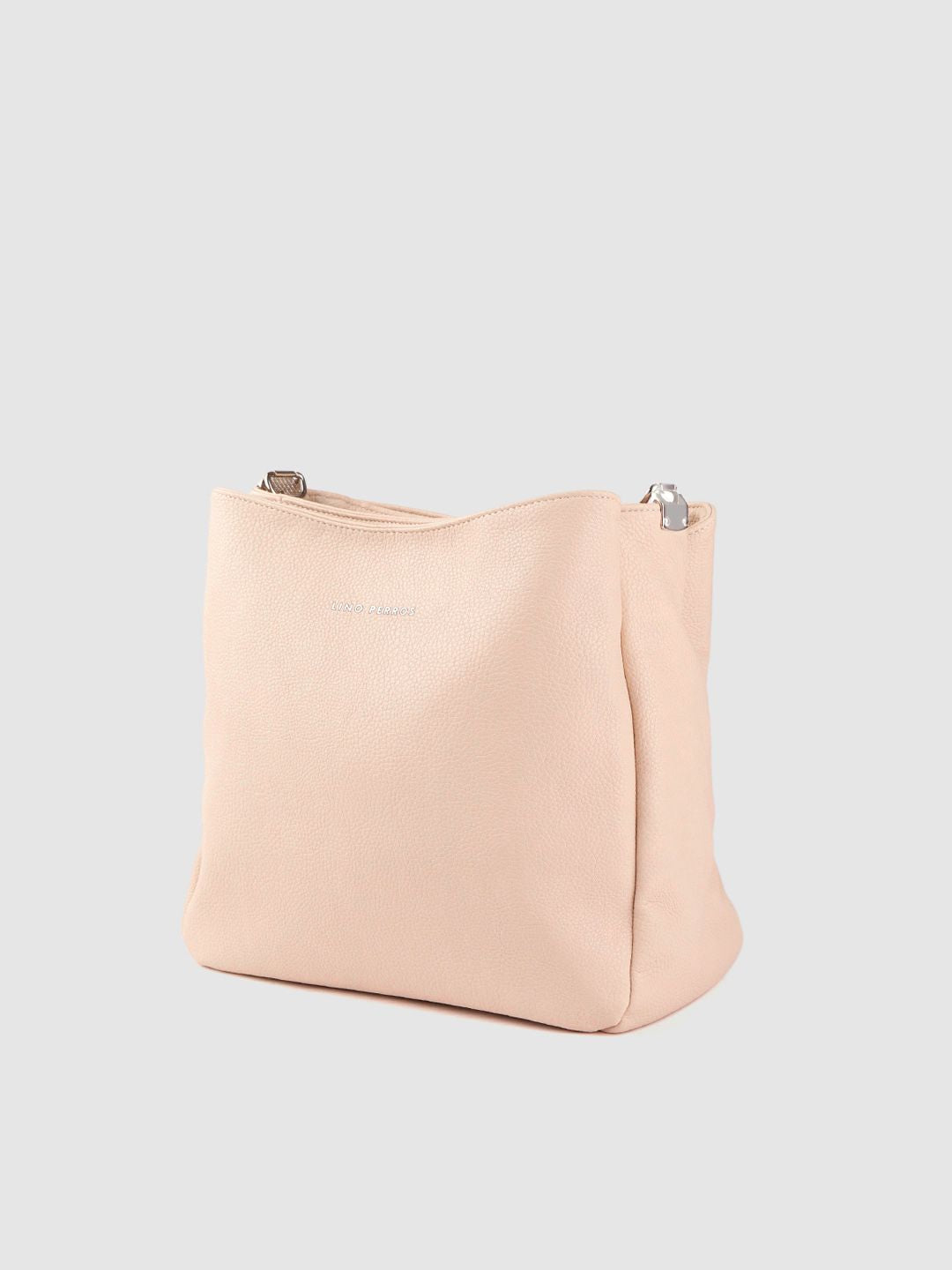 Lino Perros Peach-Coloured Solid Hobo Bag