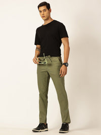 Thomas Scott Men Textured Mid-Rise Smart Chinos Trousers