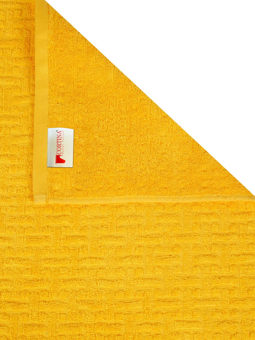 Cortina Yellow & Maroon 2 Pieces Cotton Anti-Bacterial 480 GSM Reversible Bath Towels