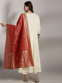 Anouk Women Floral Embroidered Kurta with Trousers & Dupatta
