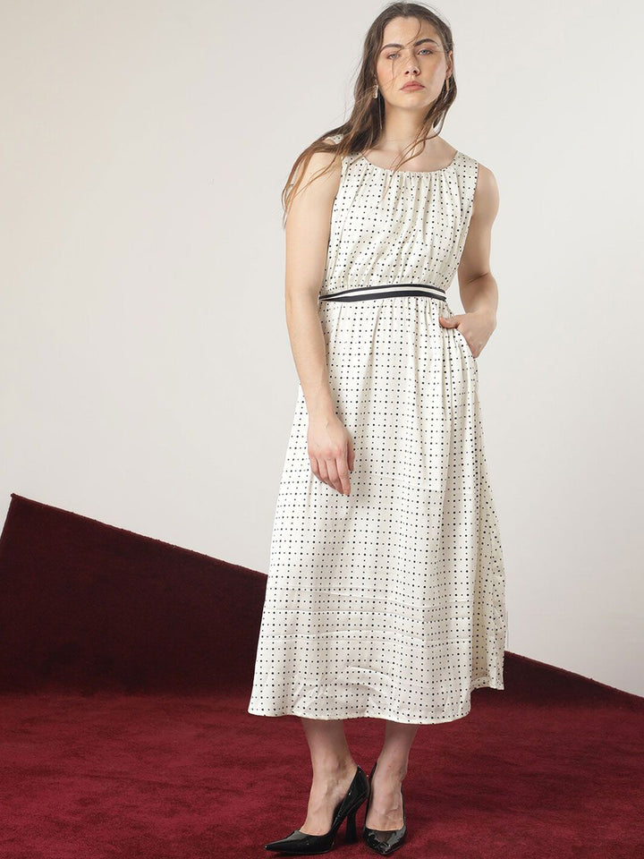 RAREISM Print A-Line Midi Dress