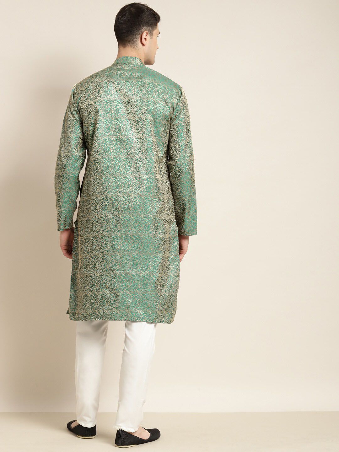 SOJANYA Motif Etnik Rekaan Tenunan Kurta Jacquard dengan Piyama