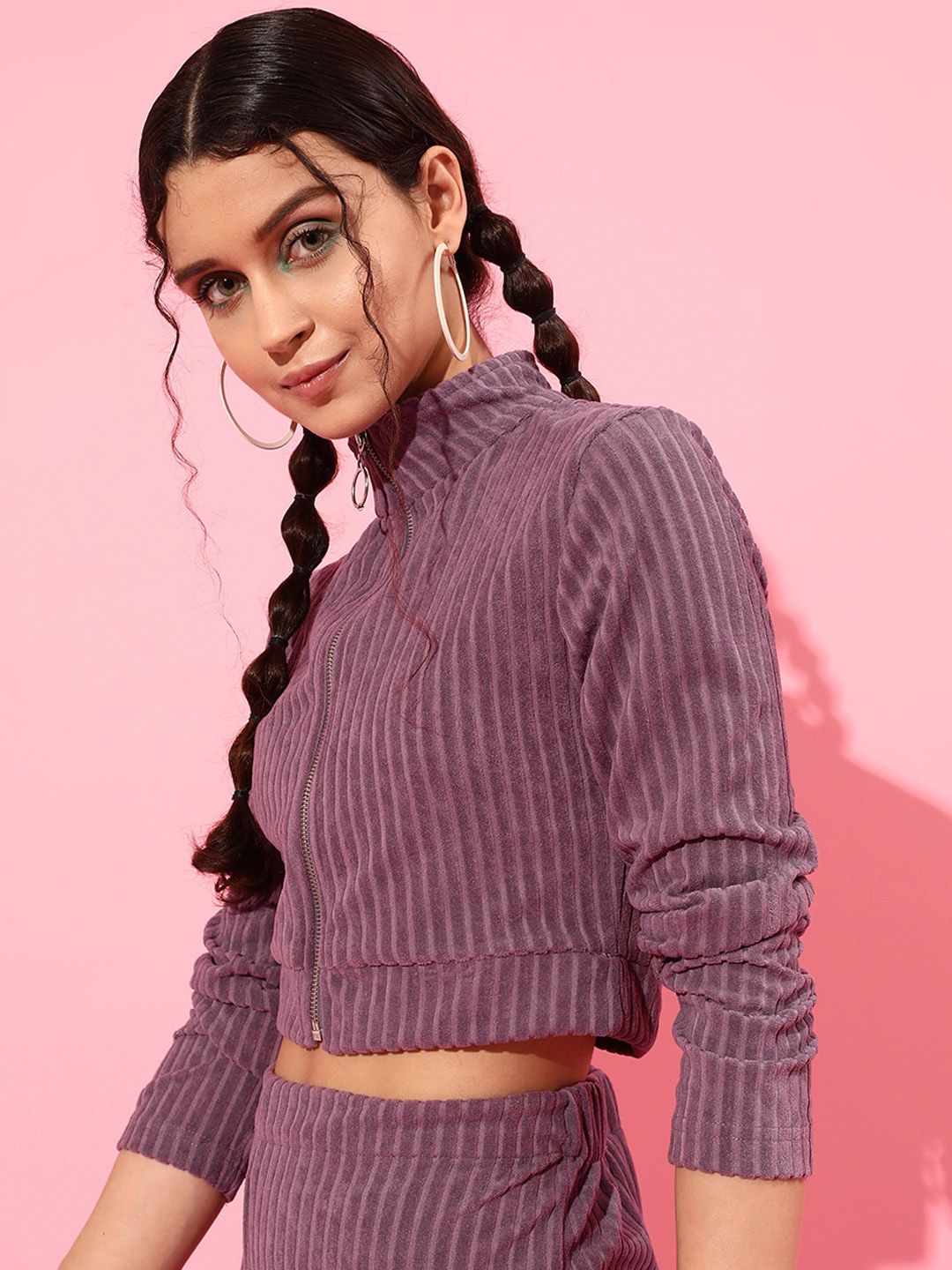 STREET 9 Women Beautiful Lavender Striped Jacket