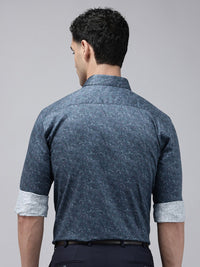 Park Avenue Slim Fit Opaque Ethnic Motifs Printed Pure Cotton Formal Shirt