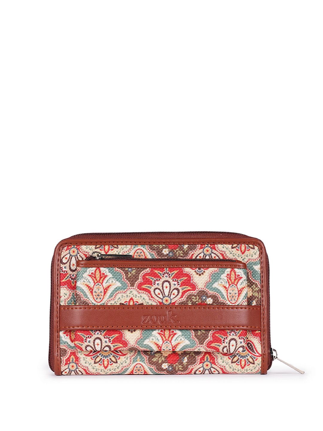 ZOUK Women Floral Printed Zip Around Wallet