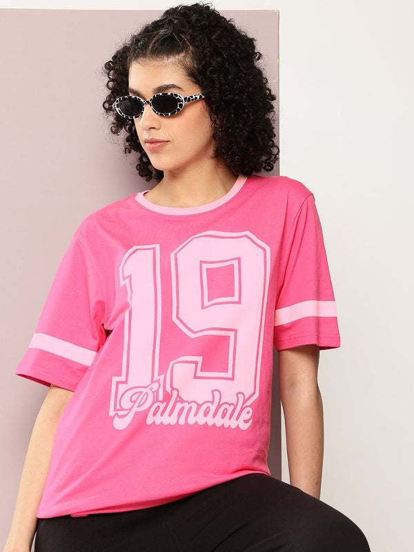 Dillinger Women Varsity dicetak T-shirt besar