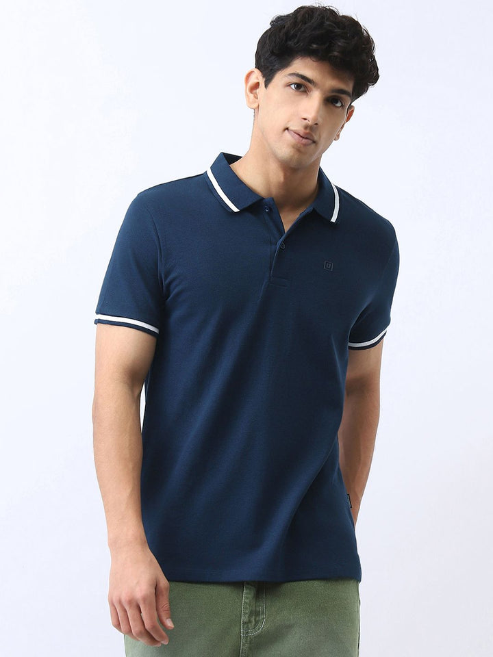 Urbano Fashion Men Solid Regular Fit Half Sleeve Cotton Polo T-Shirt