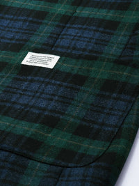 Mr Bowerbird Men Green And Navy Blue Checked Single Breasted Tailored Fit Tweed Blazer