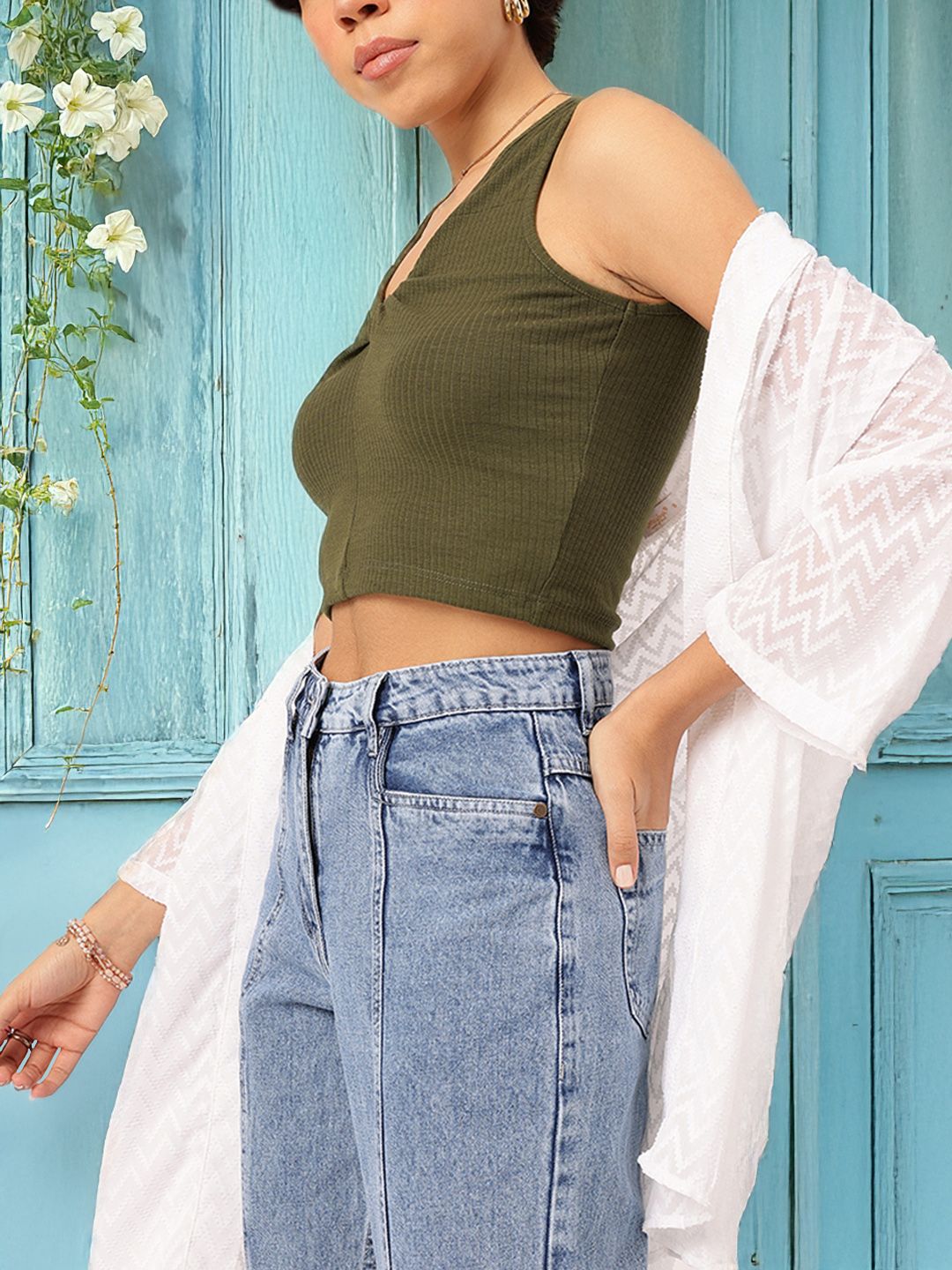 DressBerry Chill & Thrill Twisted Ribbed Crop Top