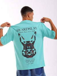 The Indian Garage Co Men Back Printed Boxy Oversized Round Neck T-shirt