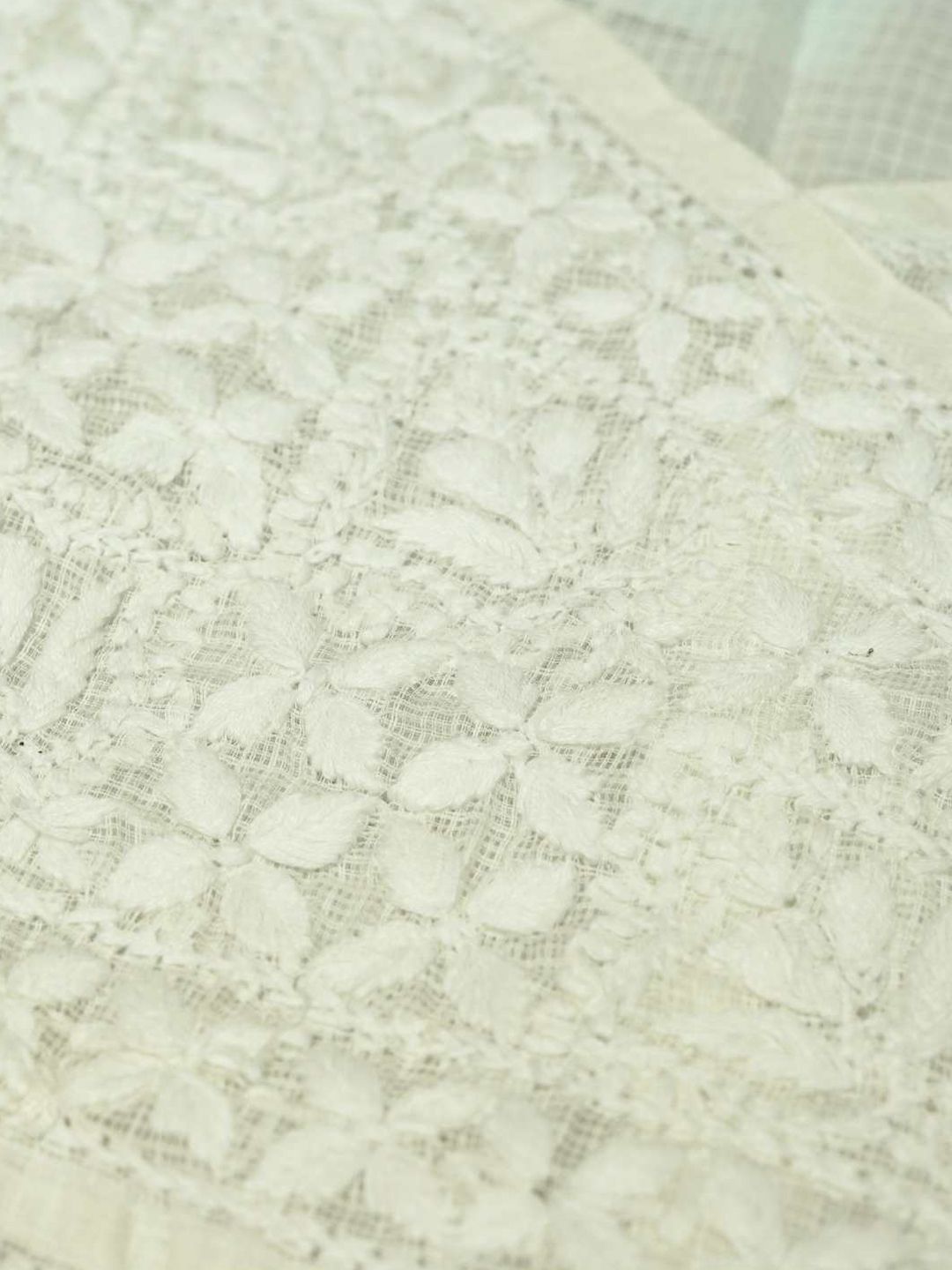 House of Chikankari Women White Kota Chikankari Embroidered Kurta