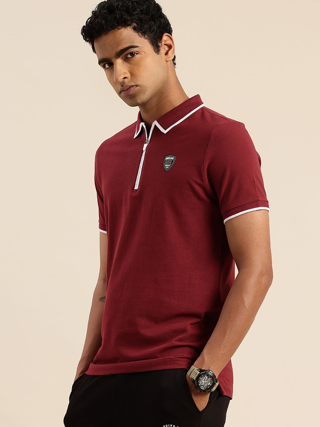 Being Human Pure Cotton Polo Collar Casual T-shirt