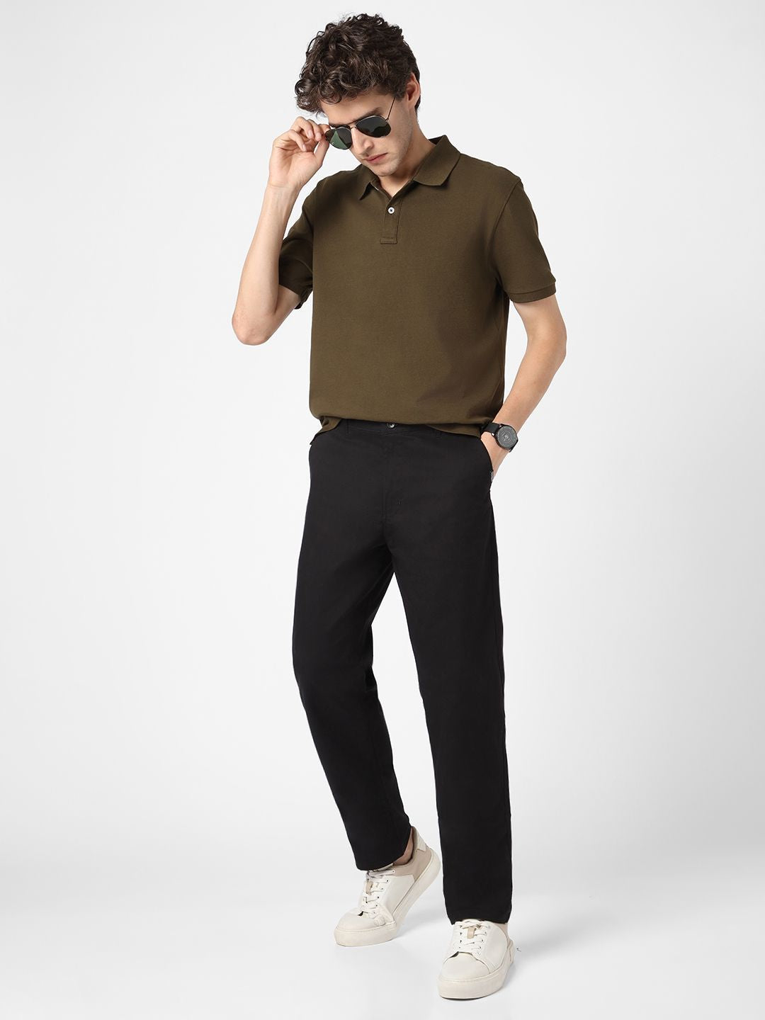 Urbano Fashion Men Stretch Cotton Regular Fit Casual Chinos Trousers