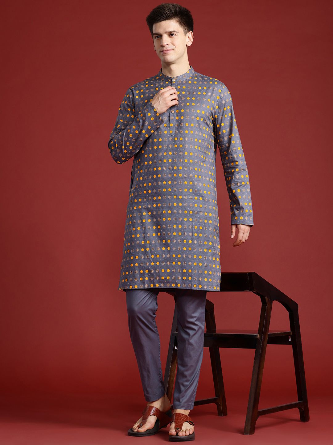 Anouk Printed Regular Pure Cotton Kurta with Trousers