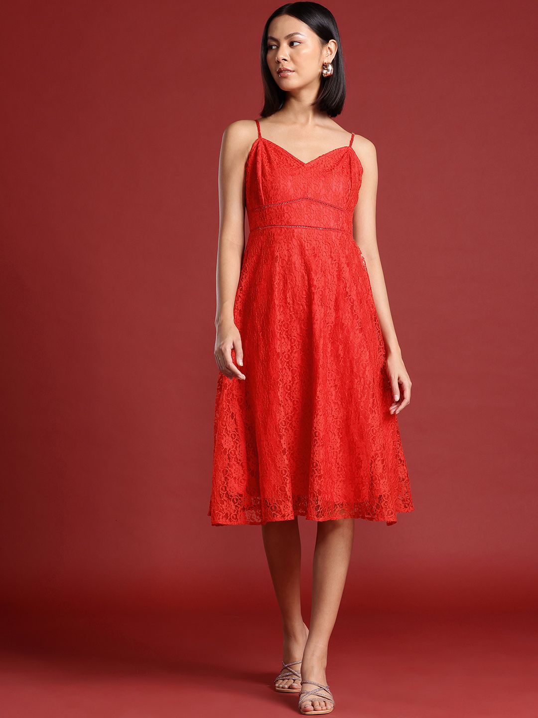 all about you Lace A-Line Midi Dress