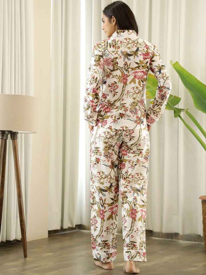 SANSKRUTIHOMES Women Printed Cotton Night suit