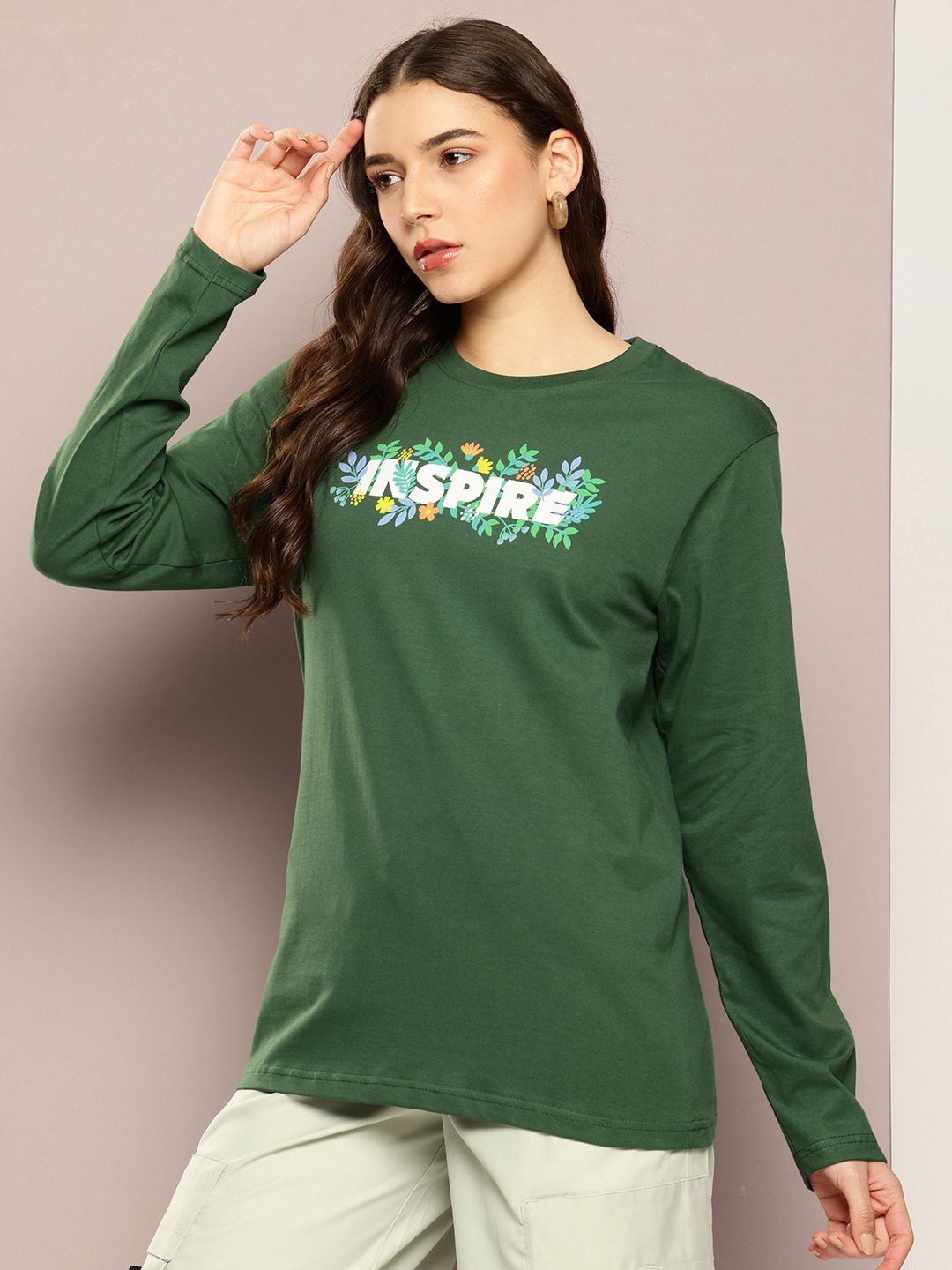 DILLINGER Typography Printed Drop-Shoulder Sleeves Oversized Pure Cotton T-shirt