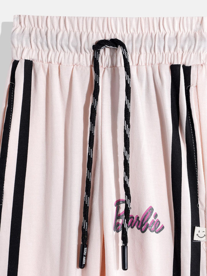 Happy Faces Girls Barbie Printed Pure Cotton  Joggers