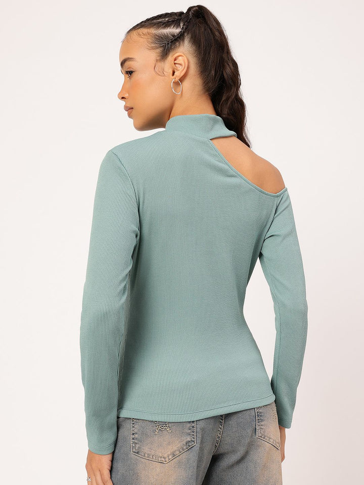 DressBerry Ribbed Rebel Cut Out Ribbed Top