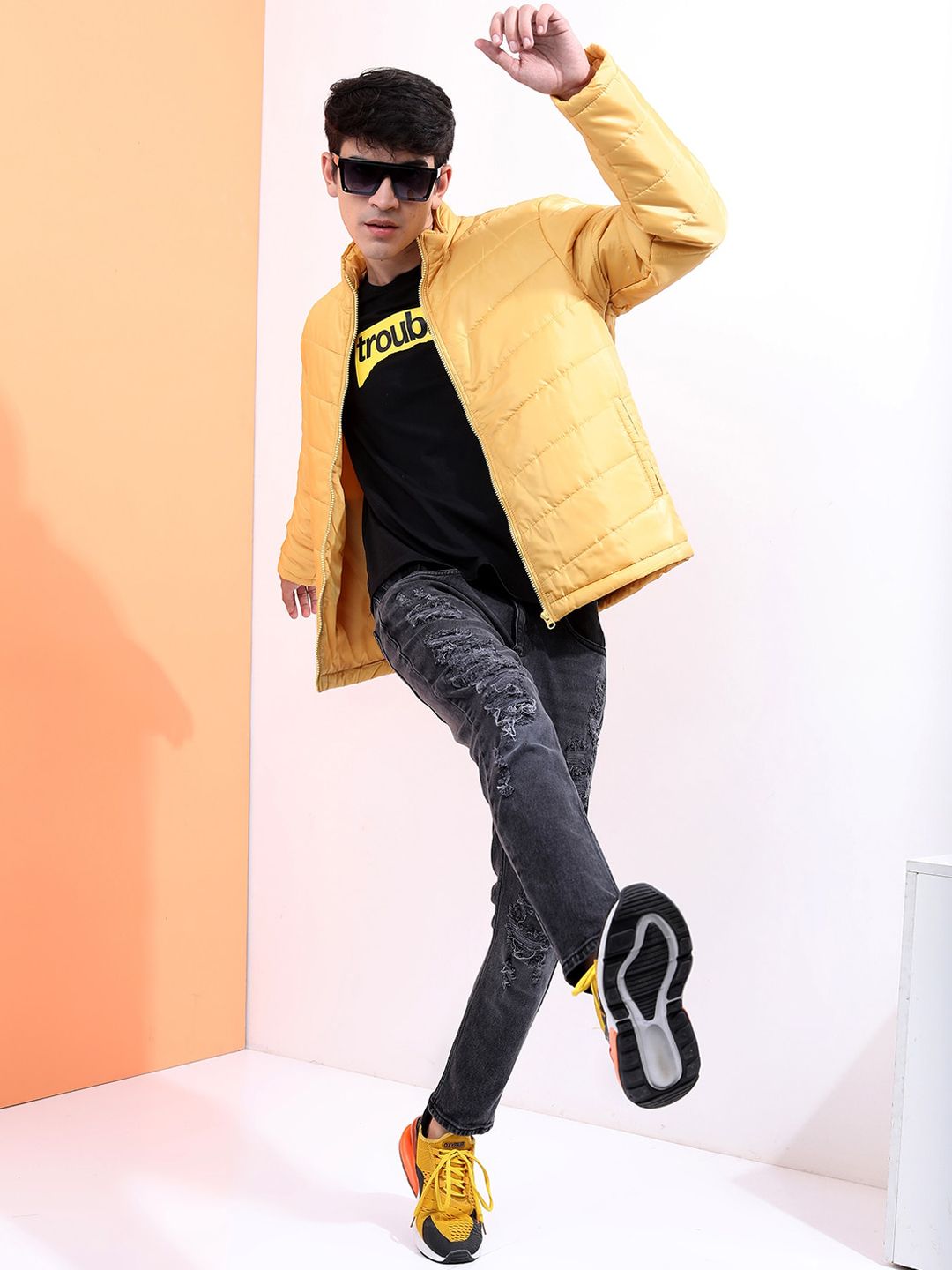 HIGHLANDER Men Yellow Padded Jacket
