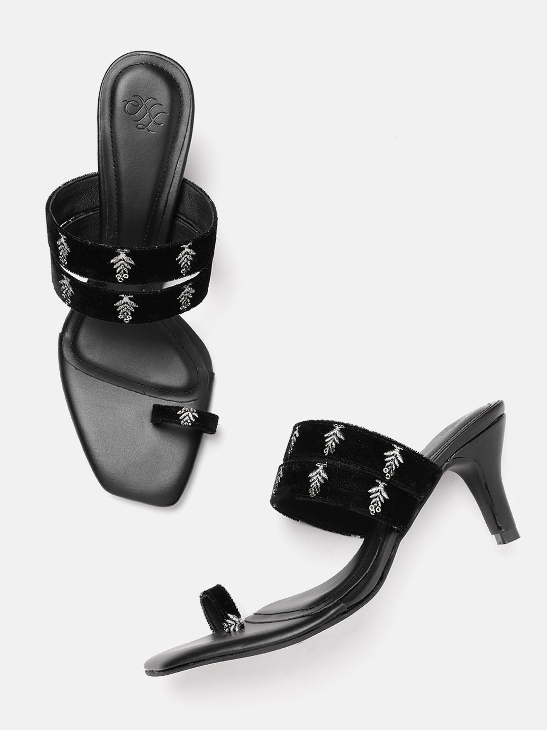 House of Pataudi Floral Embroidered Slim Heels
