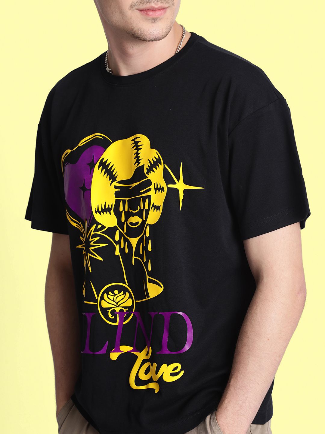 Bene Kleed Graphic Printed Round Neck Cotton Oversized T-shirt