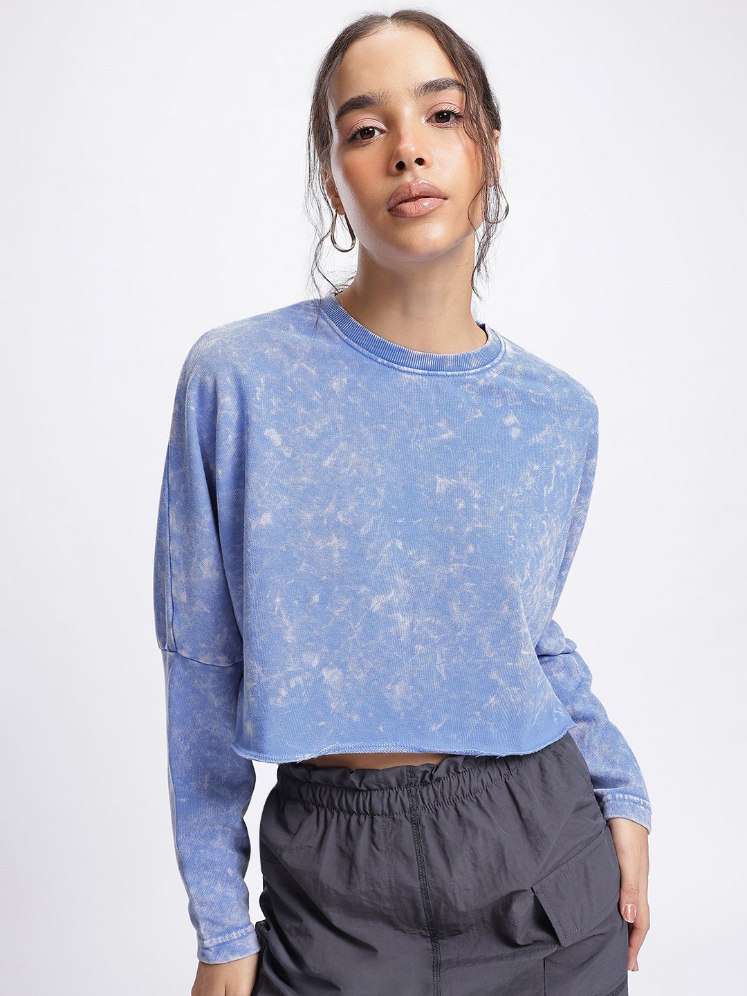 Dressberry jerebu & gembar -gembur dicelupkan sweatshirt berkotak