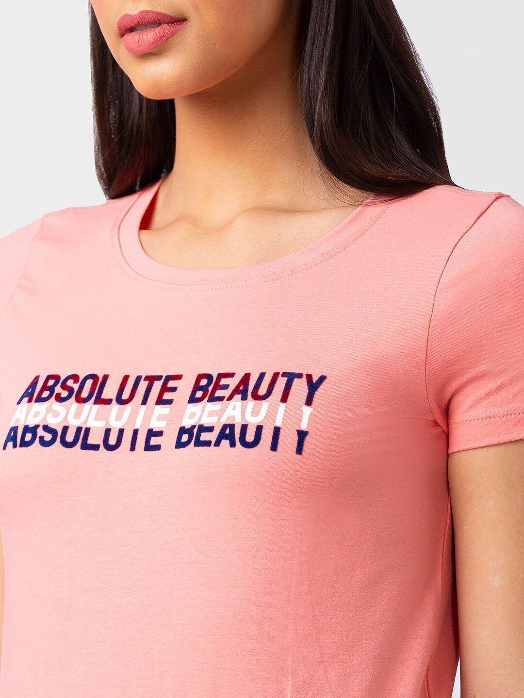 SPYKAR Women Typography Printed Cotton T-shirt