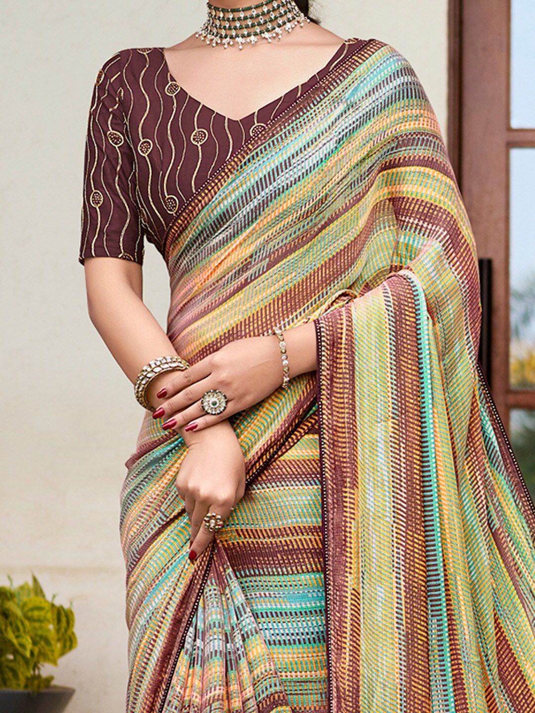 Saree mall Pure Chiffon Ethnic printed daily wear  Sarees