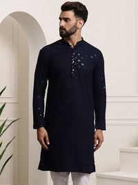 SOJANYA Kurta Lurus Labuci Sulam Etnik Kapas Tulen