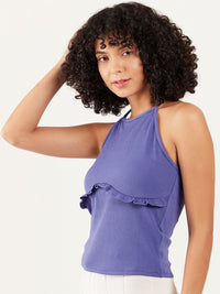 Athena Halter Neck Ruffles Regular Top
