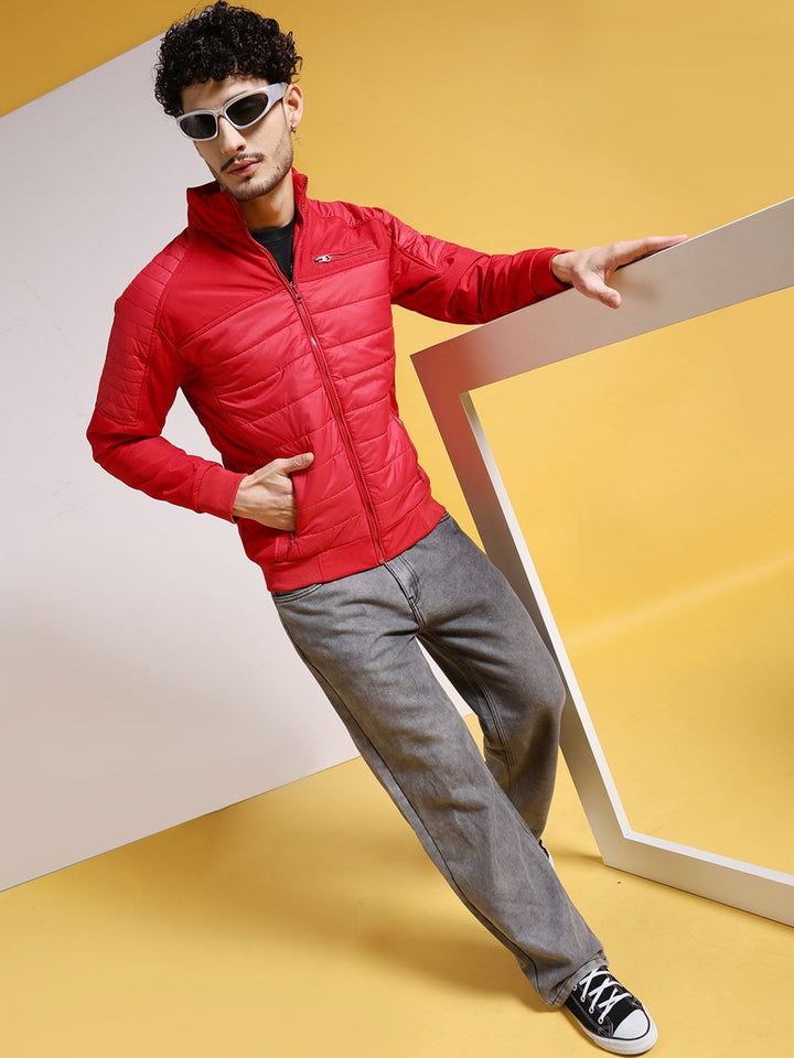 The Indian Garage Co Men Regular Fit Zip-Front Puffer Jacket