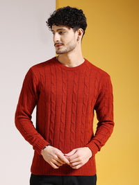The Indian Garage Co Cable Knit Long Sleeves Acrylic Pullover Sweater