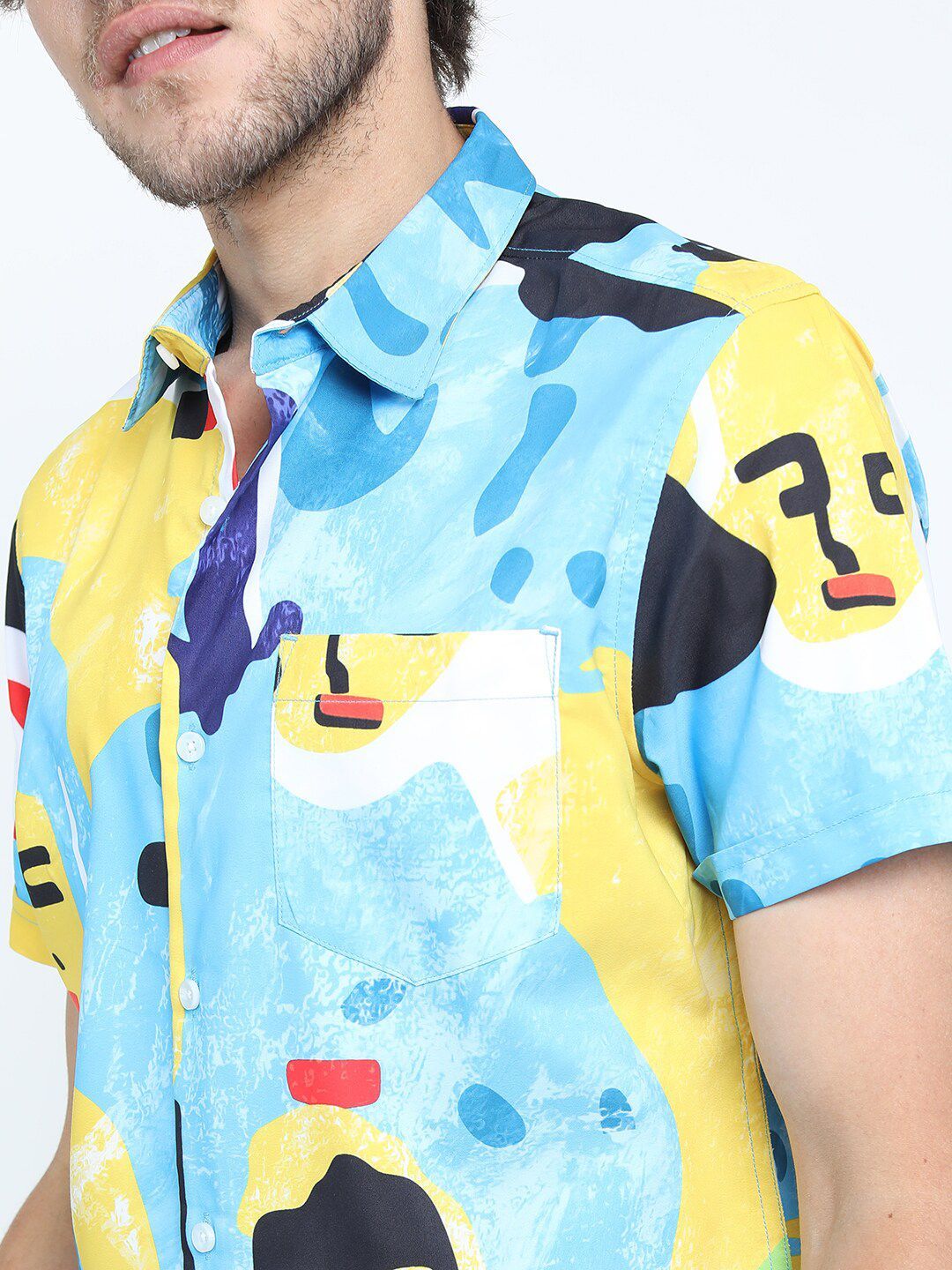 HIGHLANDER Men Blue Slim Fit Printed Casual Shirt