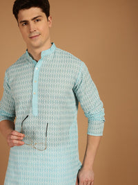 SOJANYA Motif Etnik Sulam Kurta Kapas Tulen