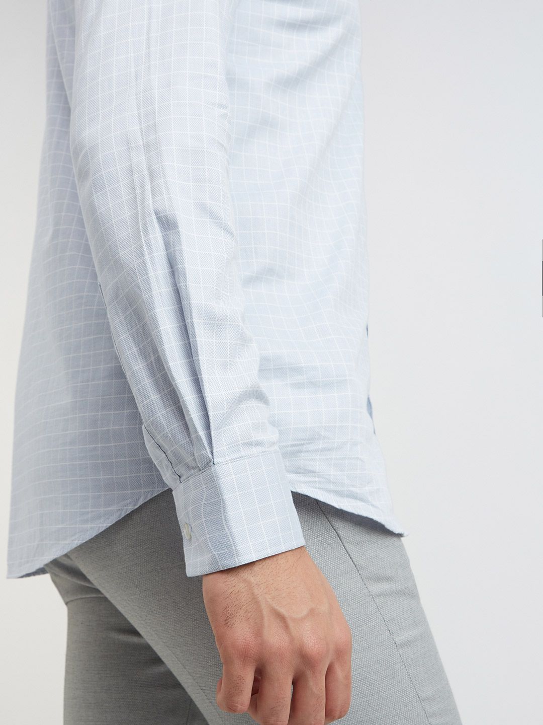 Park Avenue Slim Fit Windowpane Checks Pure Cotton Formal Shirt