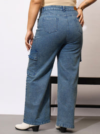 SASSAFRAS Curve Women PLus Size Comfort Acid Wash Clean Look Stretchable Jeans