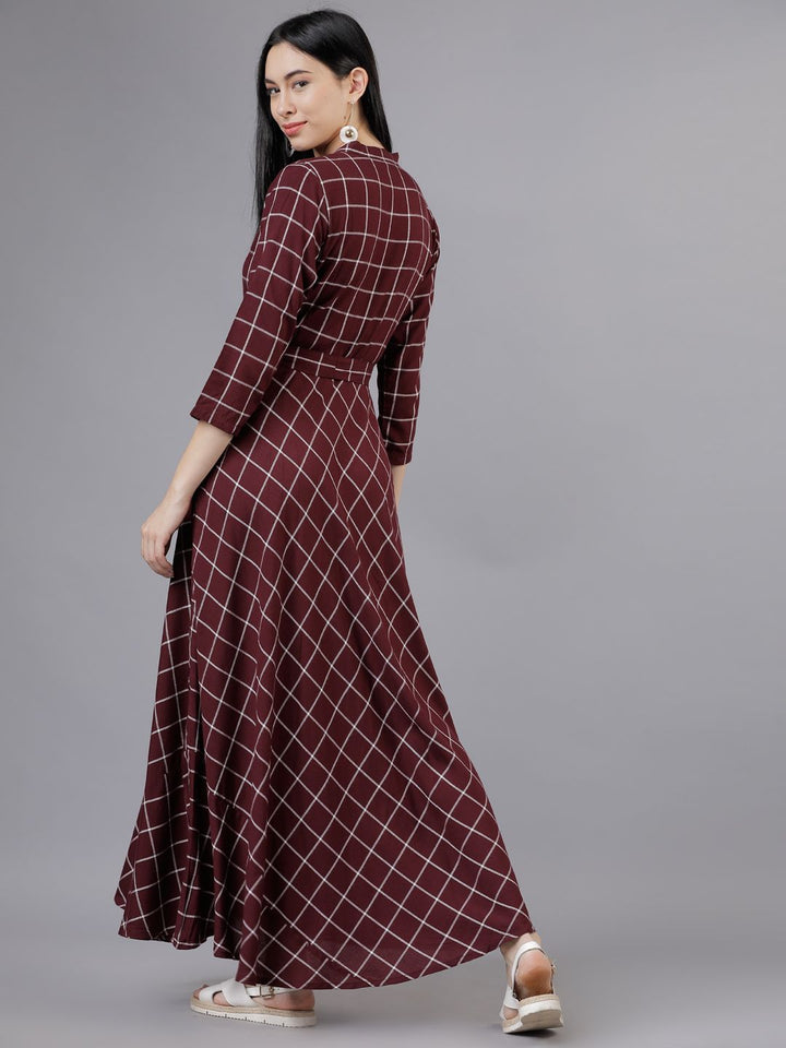 Tokyo Talkies Women Maroon Maxi Dress