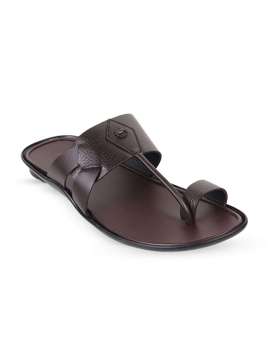 Metro Men Textured Leather One Toe Comfort Sandals