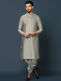 KISAH Men Woven-Design Cotton Indowestern Sherwani Dhoti Set