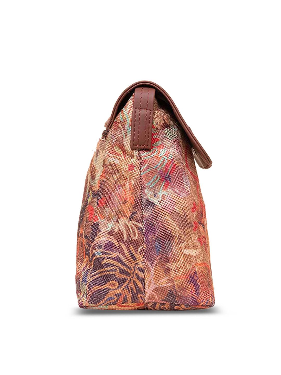 ZOUK Floral Printed Structured Sling Bag